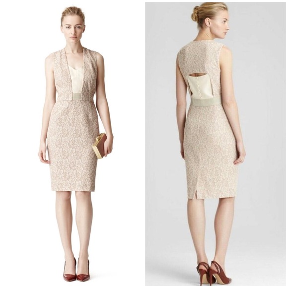 Reiss Dresses & Skirts - REISS Champagne Lace Sheath Dress Sleeveless Size‎ 8